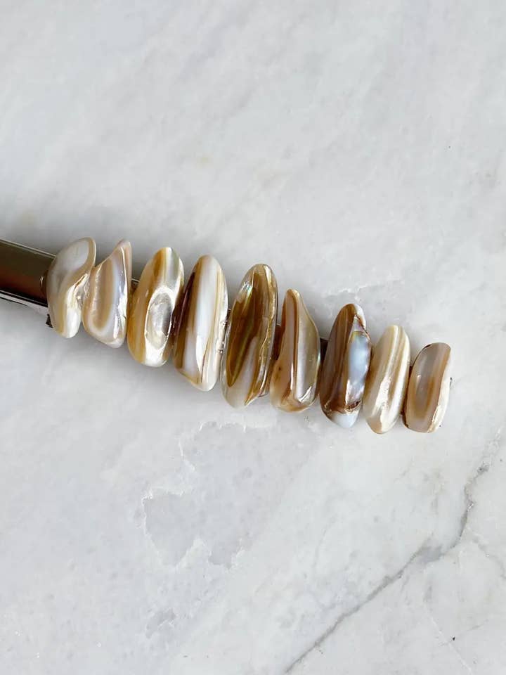 Silver Seashell Hair Clip • Coastal Barrette & Beachcore for wholesale by Salt & Pine
