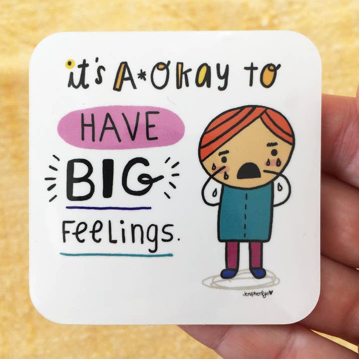 Feelings - Encouraging Vinyl Stickers for wholesale by Jenipher Lyn / Nightly Doodles