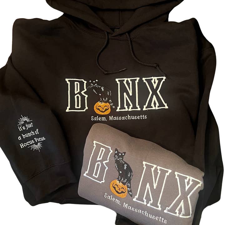 Binx Cat Hoodie / Embroidered Halloween Hoodies for wholesale by Cactus & Cedar