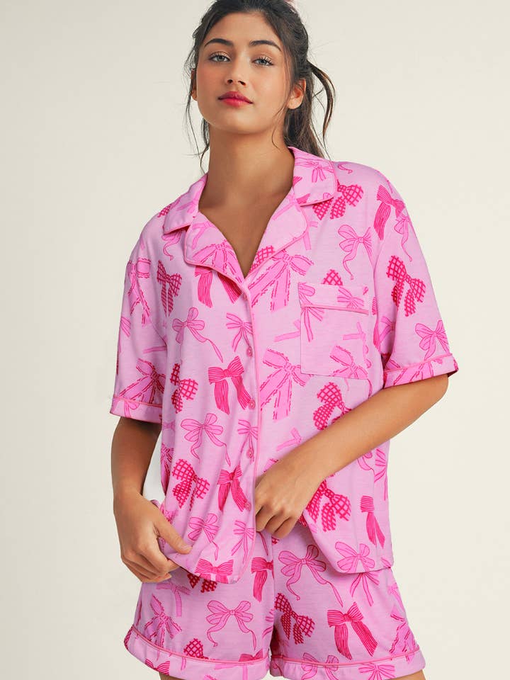 LDC Valentine's Day Print Shirt and Shorts Pajamas Set for wholesale by Little Daisy Closet