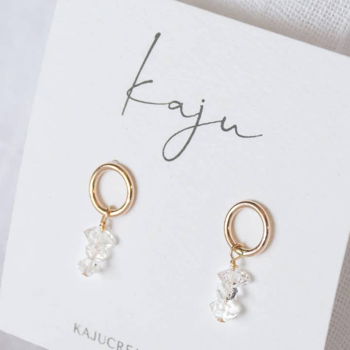 Herkimer - Orecchini pendenti per la vendita all'ingrosso da parte di Kaju Creations