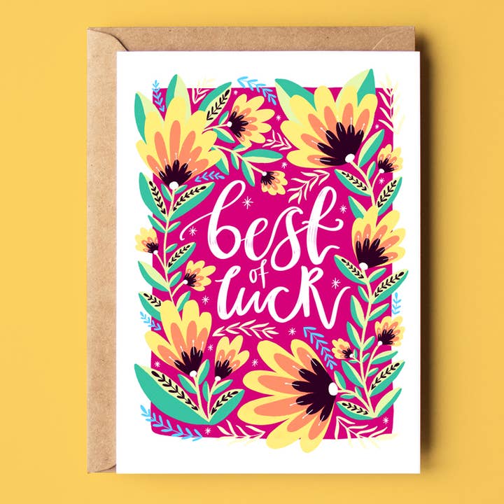 Best Of Luck Card for wholesale by The Sunshine Bindery