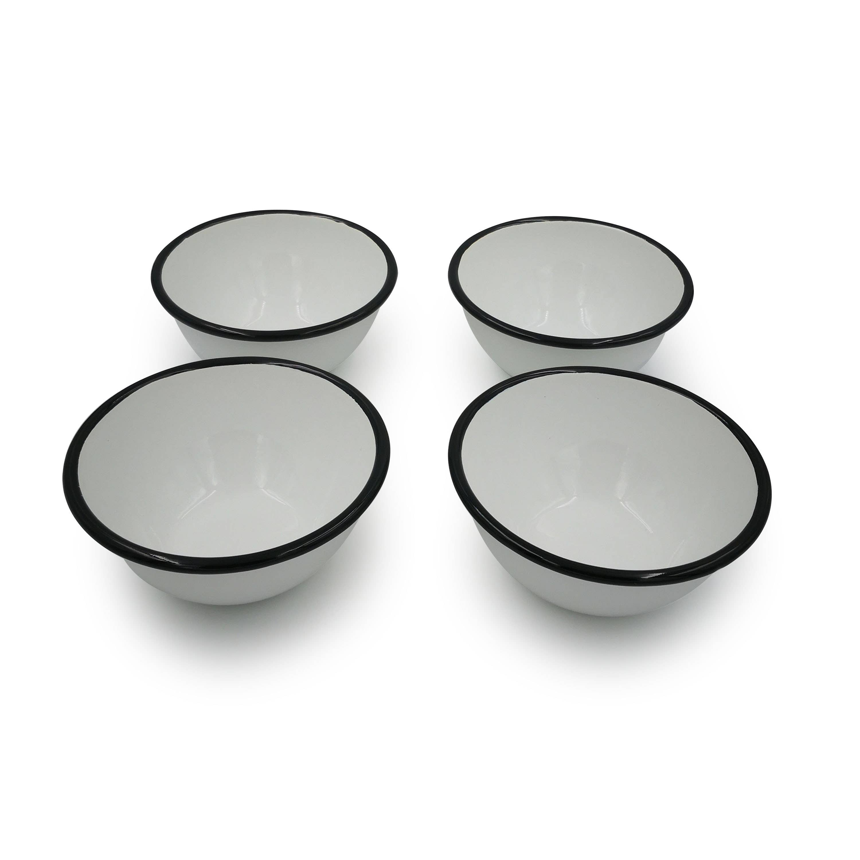 ELEGANT PRODUCTS UK LTD - Vente Bol - Bol Dessert Cuisson Grignoter Tapas Émail Blanc Bord Noir 13cm3