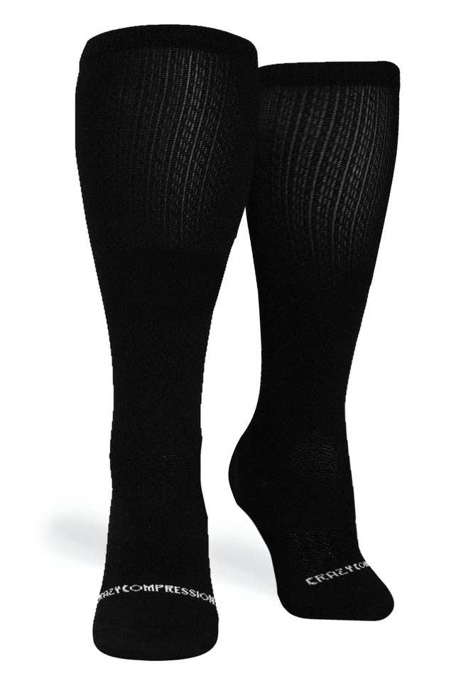 Crazy Compression - Vendita all'ingrosso Calzini - Unisex - Solido nero (POLPACCIO EXTRA LARGO)1