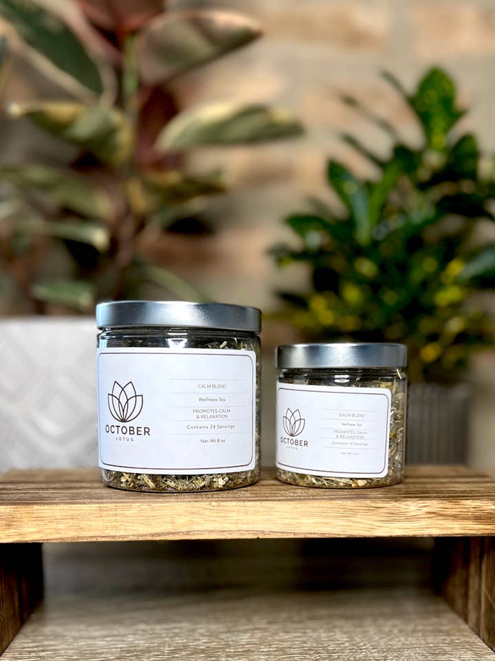 Calm Blend Herbal Tea for wholesale by October Lotus