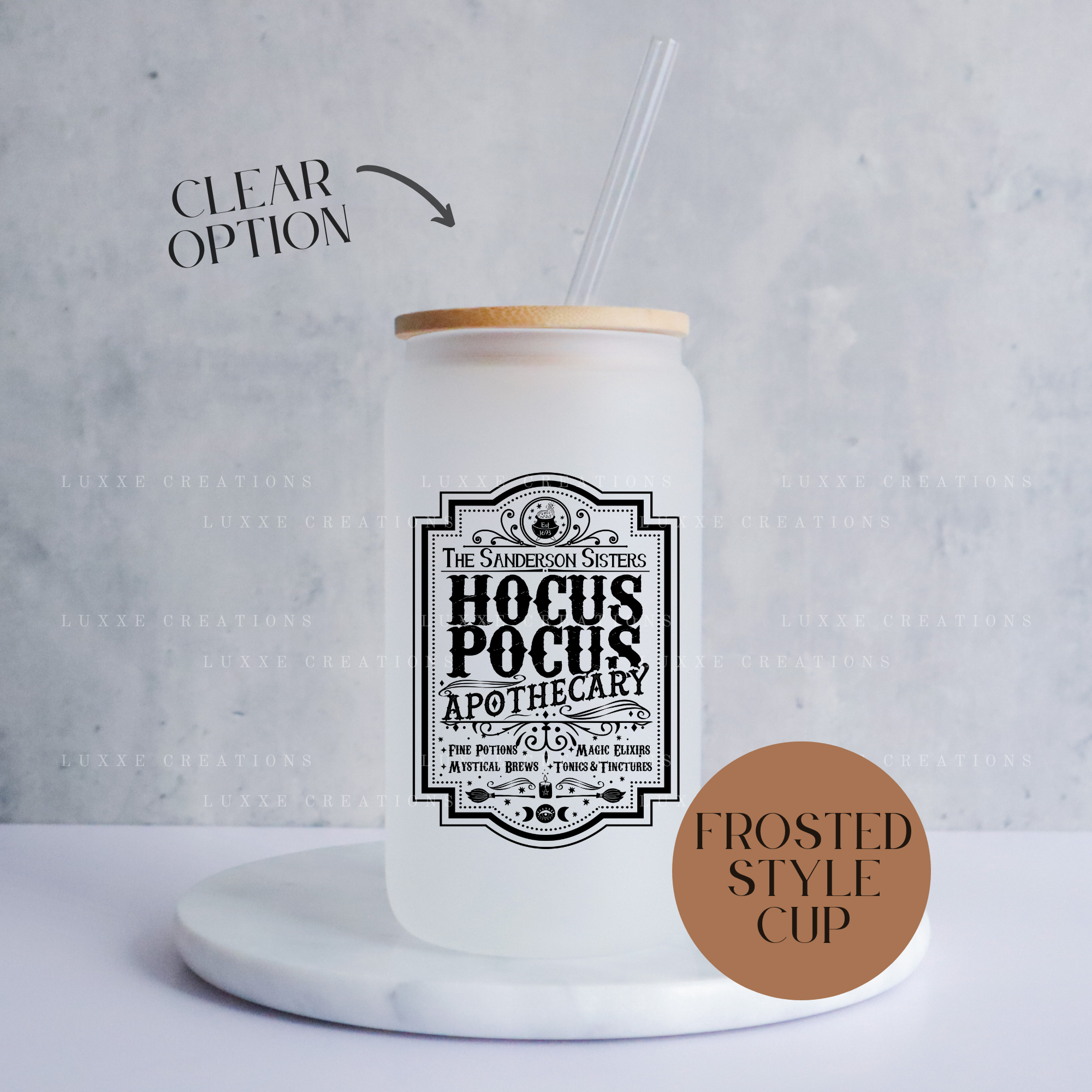 Luxxe Creations Collection - Wholesale Drinking Glass/Cup - Halloween Apothecary Cup - Halloween Cup - Glass Can2