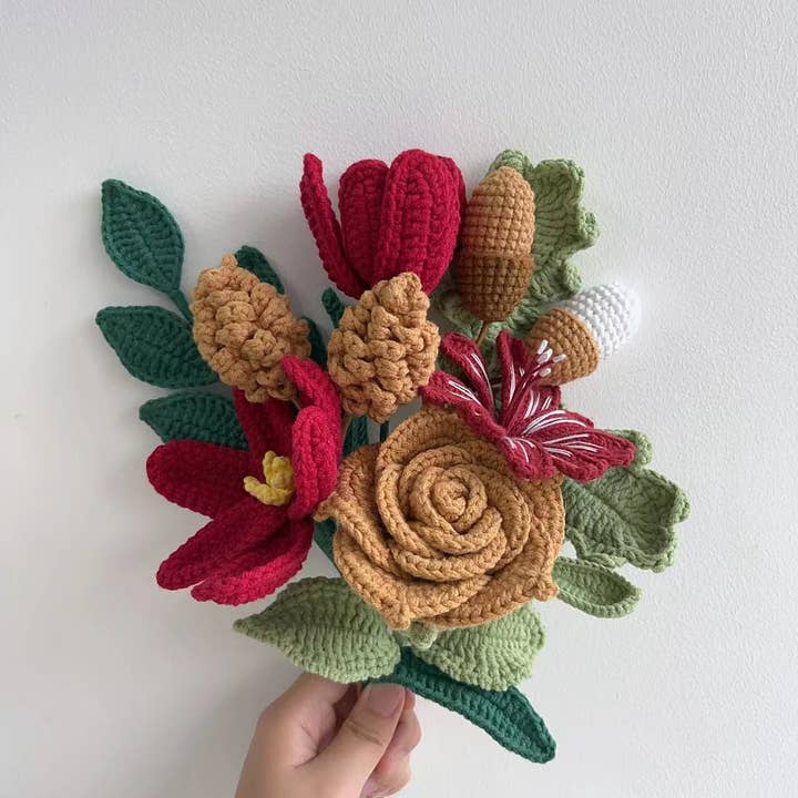 Lilyrosy(Duty free) - Wholesale Christmas Decoration - Crochet Christmas Bouquet, Handmade Gifts, holiday decor  2
