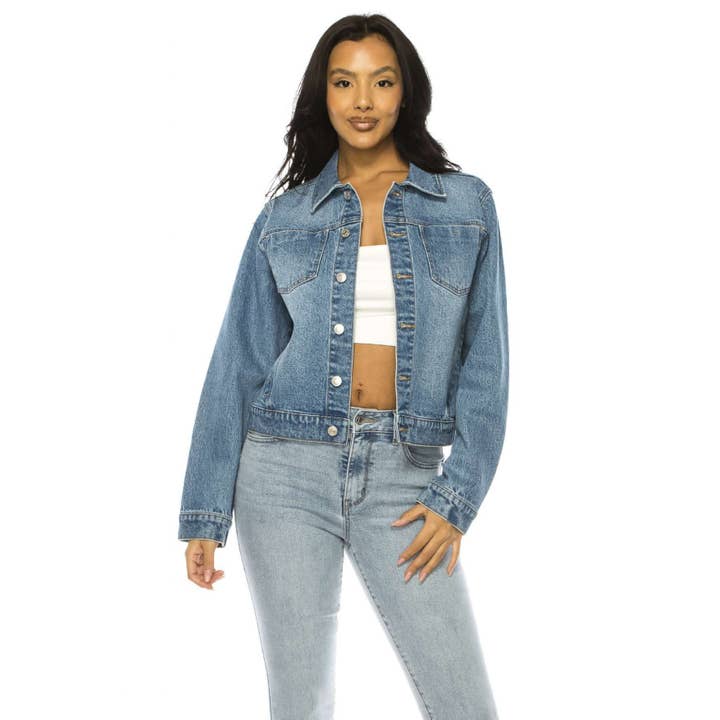 VESTE EN JEAN COULEUR MOYENNE pour la vente par great smoky