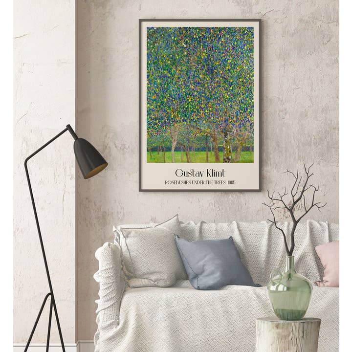 Rosiers sous les arbres de Gustav Klimt pour la vente par Rock Paper Scissors Wall Art