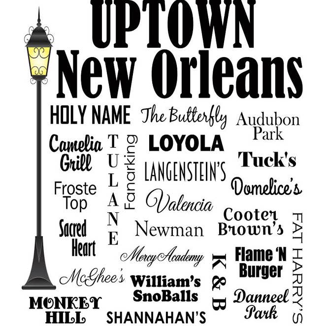 Uptown New Orleans, Souvenir Home-Decor Tea Towel for wholesale by Distinctive Design Wholesale