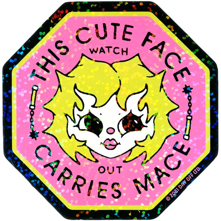 Cute Mace Glitter Sticker for wholesale by Day Off Ltd.