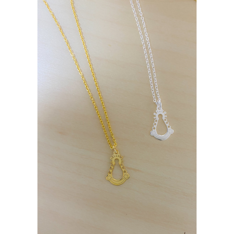 COM FORSA SL - Vente Colliers à pendentif - Pendentif Vierge « Covadonga » en argent sterling 925, 8,6 x 17,8 mm0