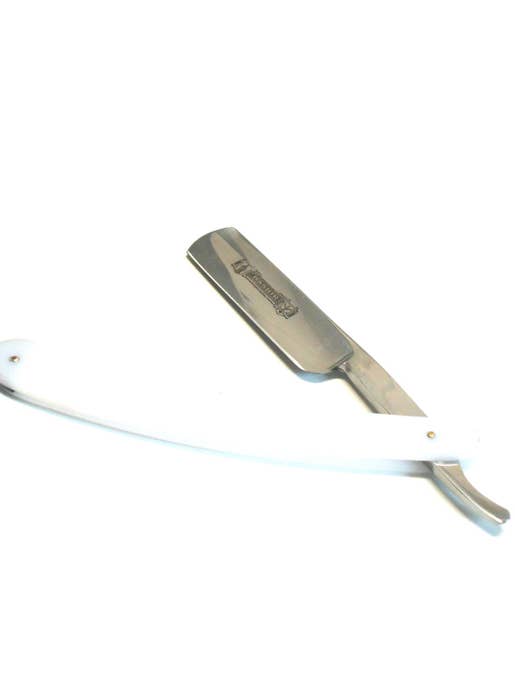 Navaja de afeitar recta clásica White Professional Hashir para hombre para venta al por mayor de HASHIR PRODUCTS
