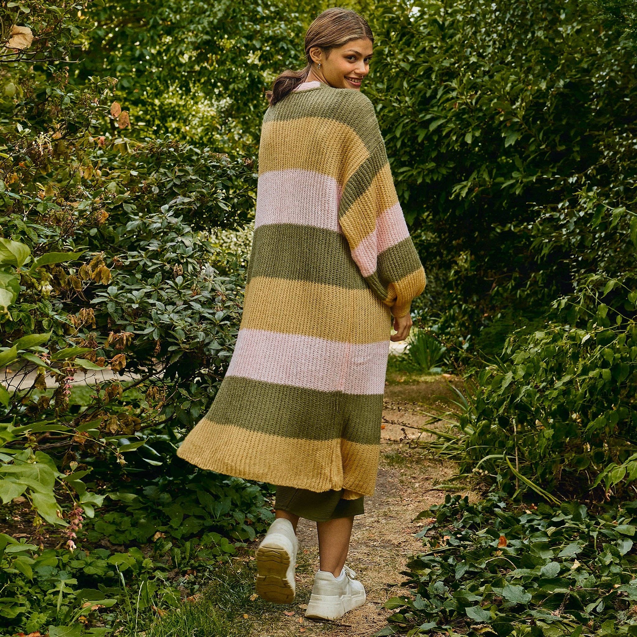 Kameel Ricci Lichtgewicht Maxi Gestreept Vest - Camel voor groothandel op Faire5