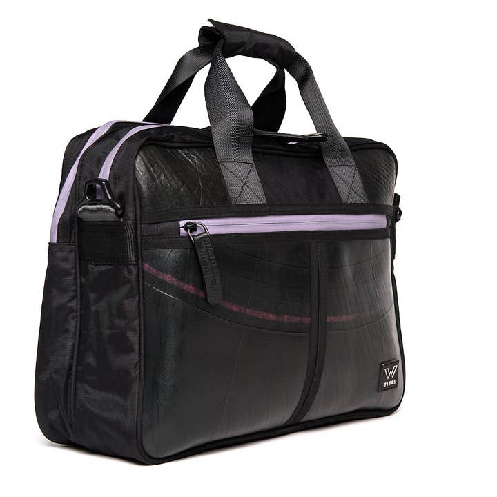 Wings Elegant Eagle - robuste und stabile 17-Zoll-Laptoptasche aus Autoreifen - mit grauen Reißverschlüssen für den Großhandel von Meezy