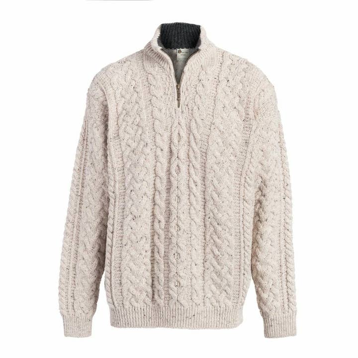 Camisola de Gola com Fecho Contraste para Homem da Boyne Valley Knitwear por atacado de Dublin Gift Company