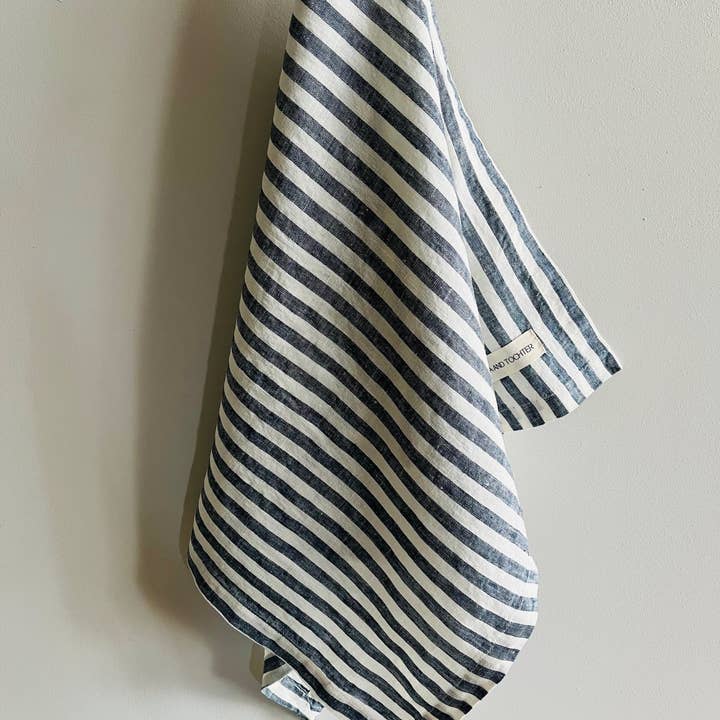 Mama and Tochter - Wholesale Tea Towel - Pure French Linen Tea Towel - Navy Stripe1