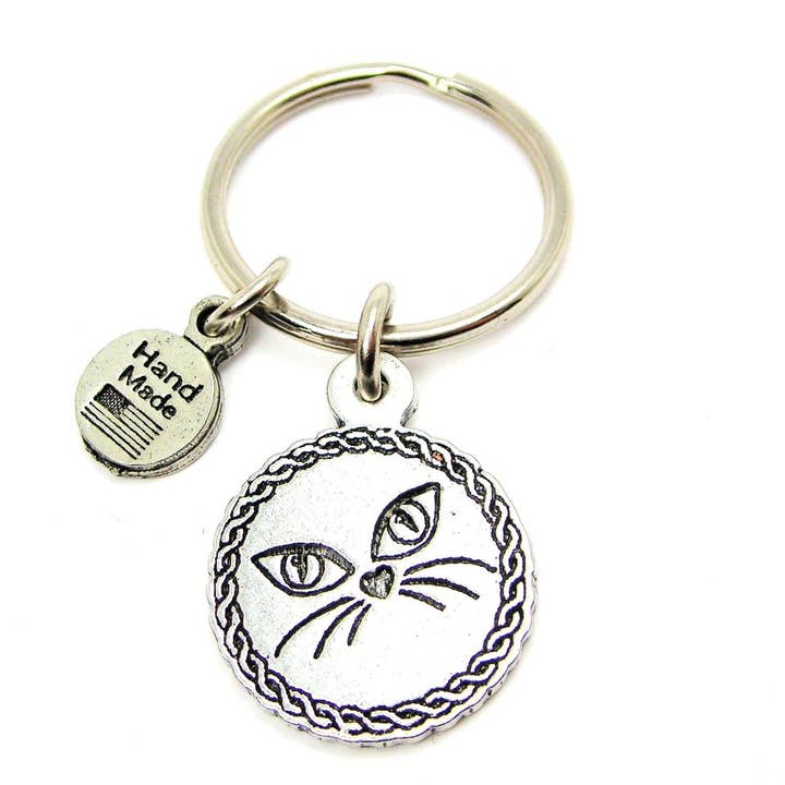 Kitty Face Cercle Porte-clés pour la vente par Chubby Chico Charms