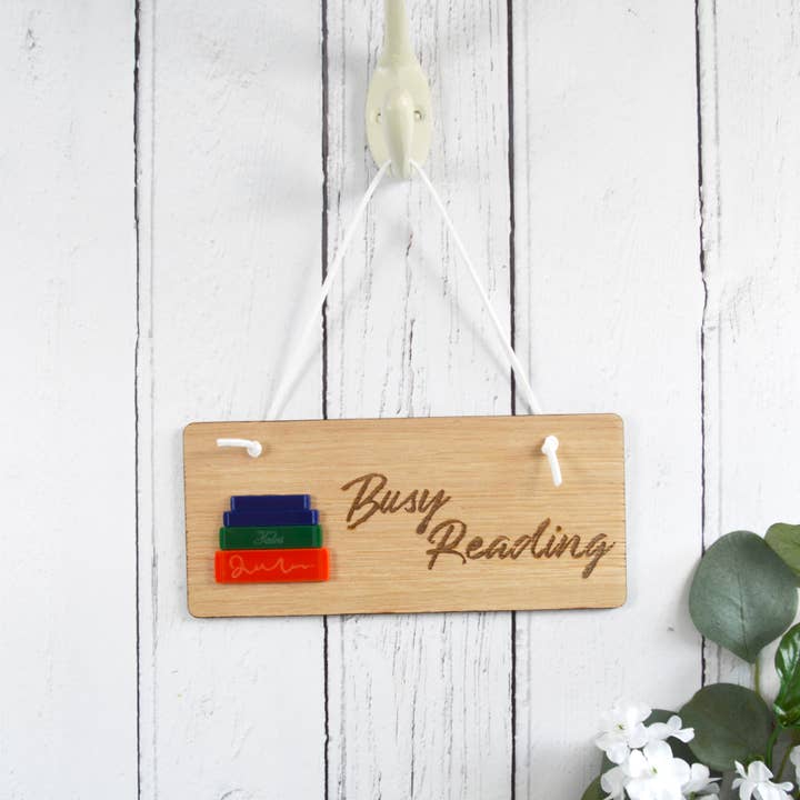 Busy Reading Wooden Sign for wholesale by Altered Chic