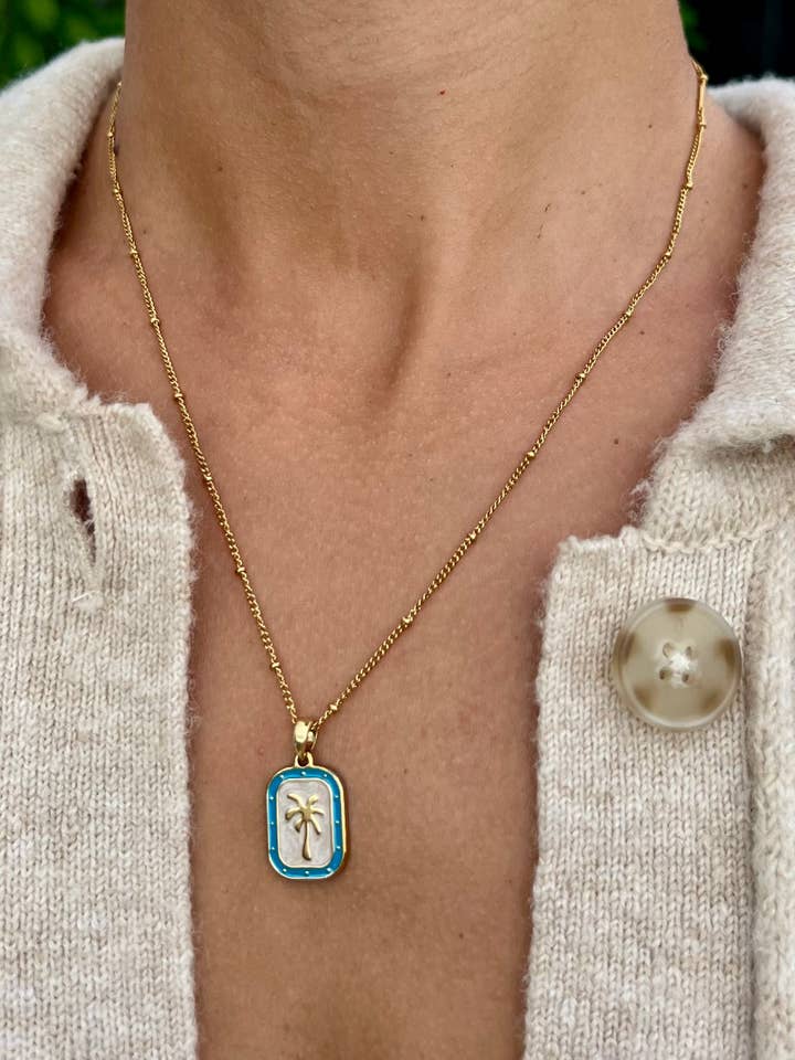 Collier Palms - Bleu pour la vente par HALT