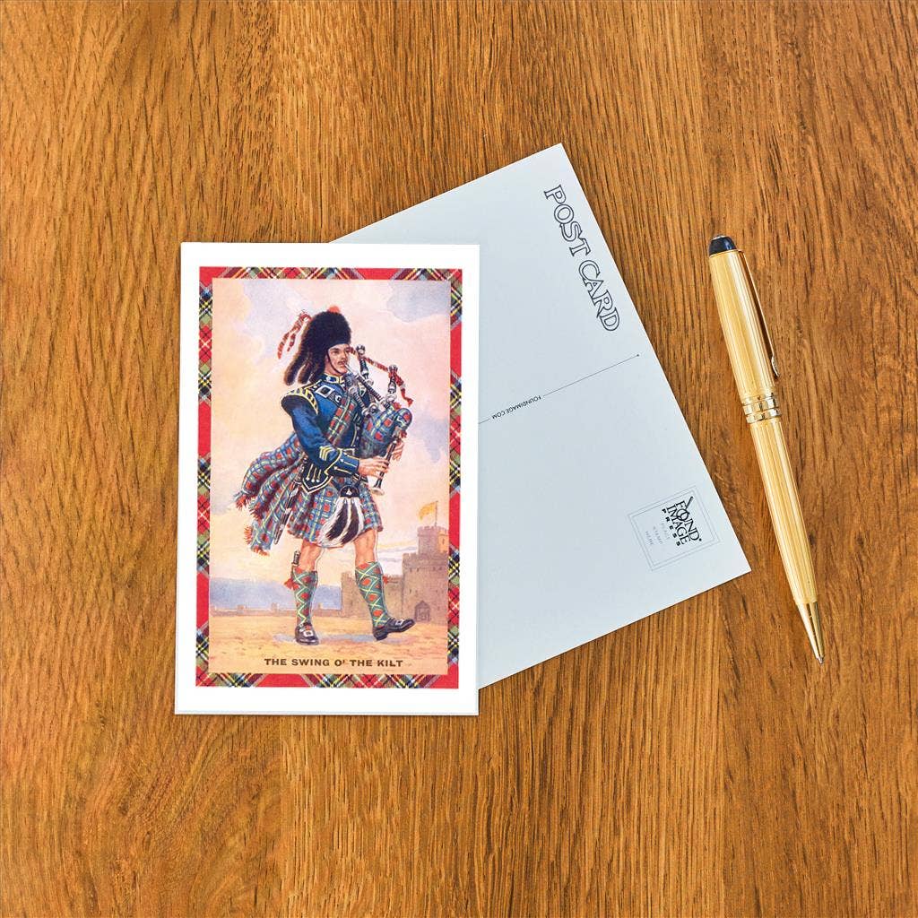 Found Image Press - Wholesale Postcard - Postcard EN-275 The Swing of the Kilt on Bagpipes1