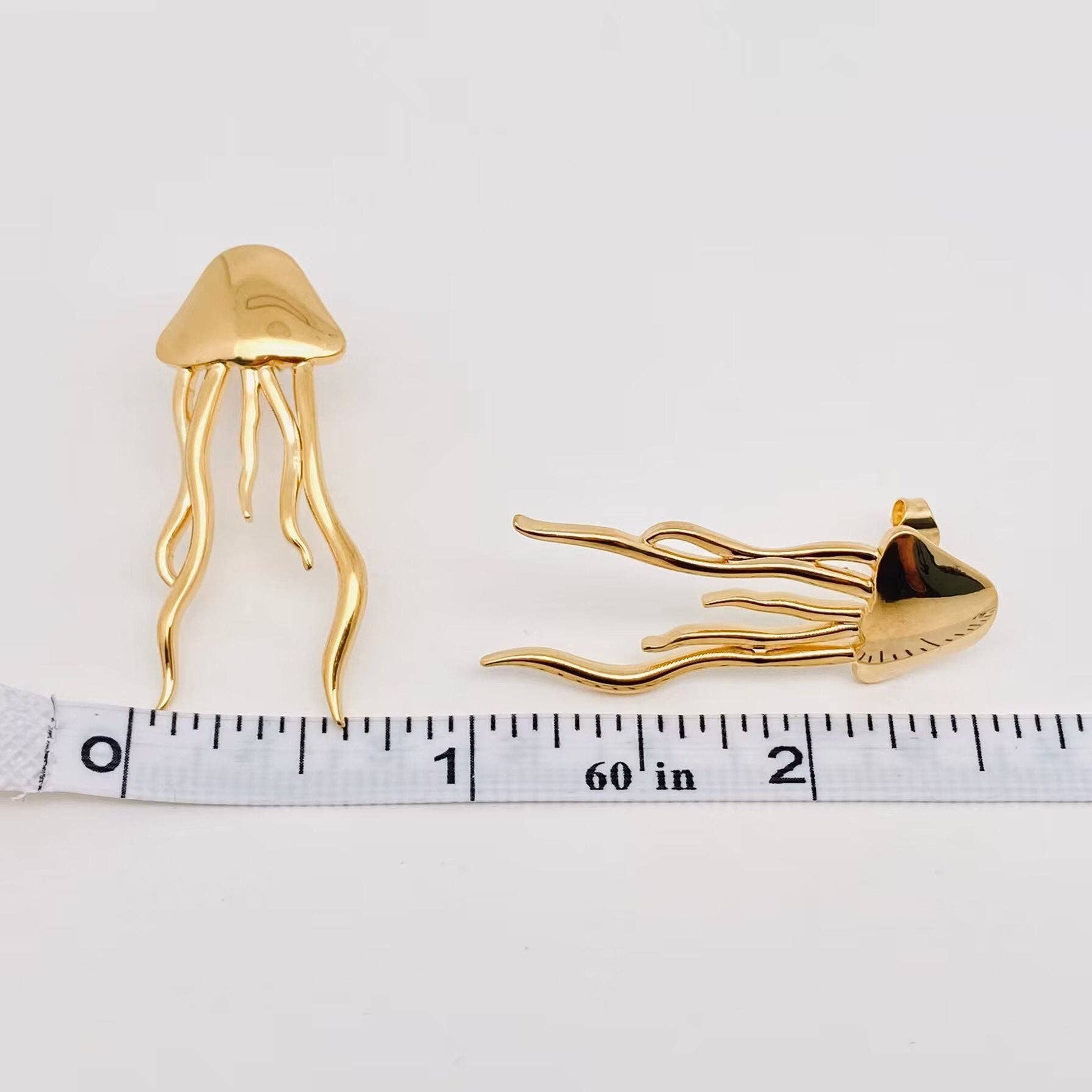 Mio Queena - Wholesale Dangle Earrings - Jellyfish Earrings - 18K Gold Plated Stainless Steel - FGS3