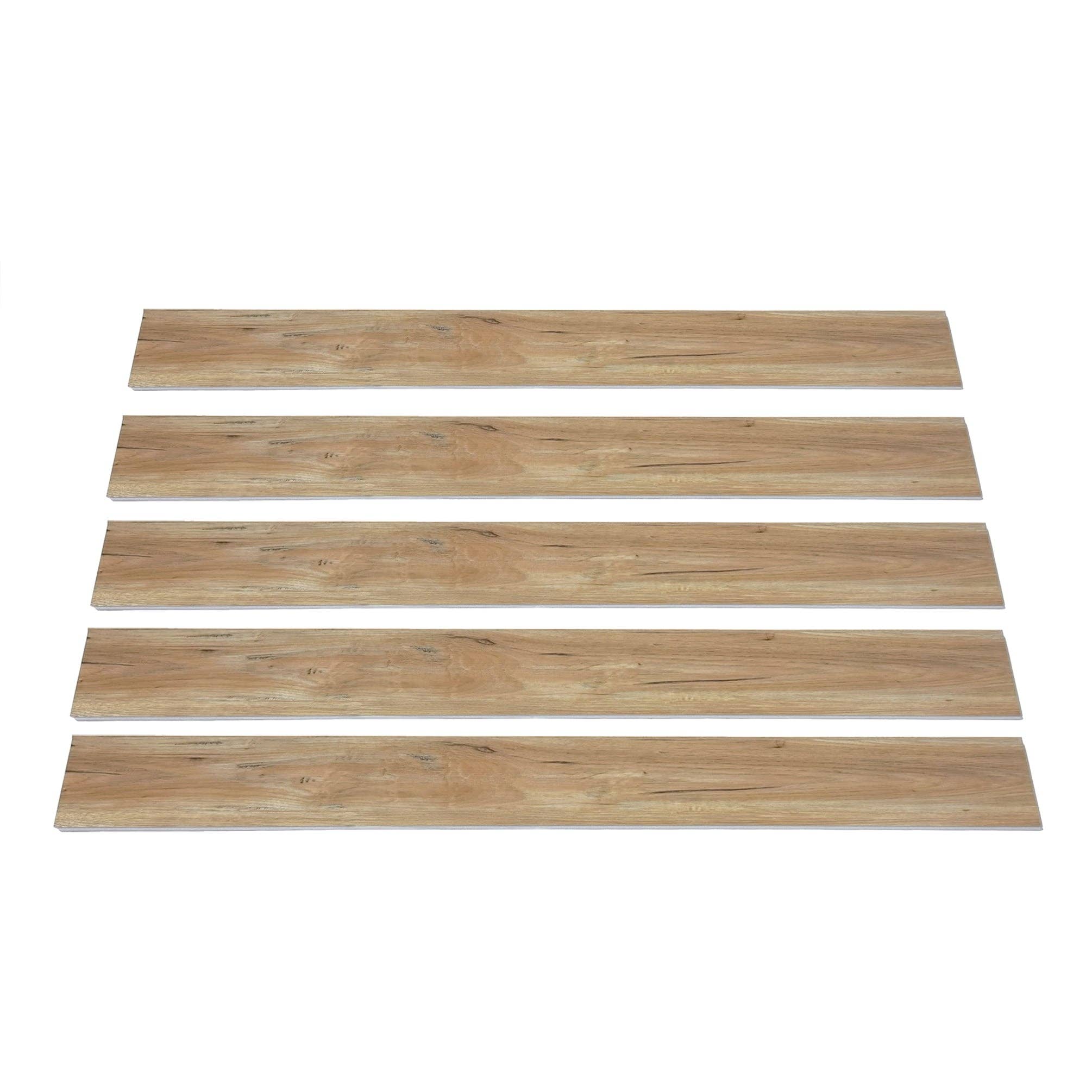 FIXTUREDISPLAYS - Wholesale Wall Tile - 5PK 12 Sq.Ft Interlocking Luxury Vinyl Flooring Tile 48X7.2 Brick of Wood Grain 15970 Vinyl Flooring6