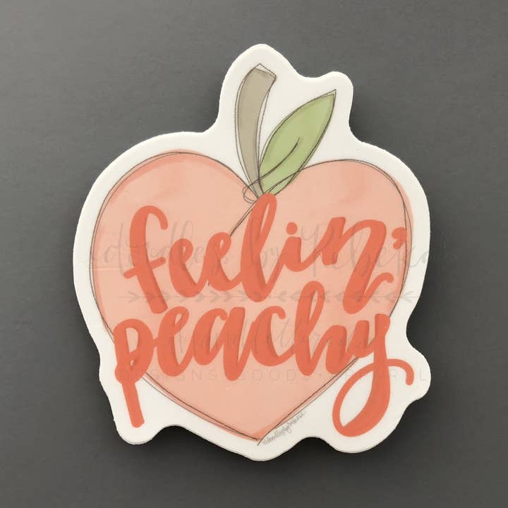 Feelin' Peachy Sticker for wholesale by Doodles By Rebekah