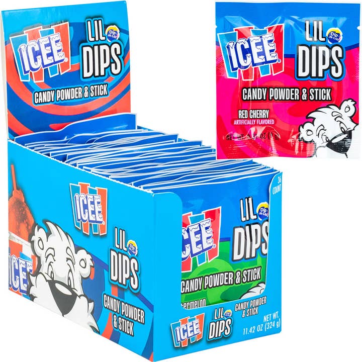 Icee Lil Dips Candy Powder and Stick 36ct Box for wholesale by Long Island Candy Factory