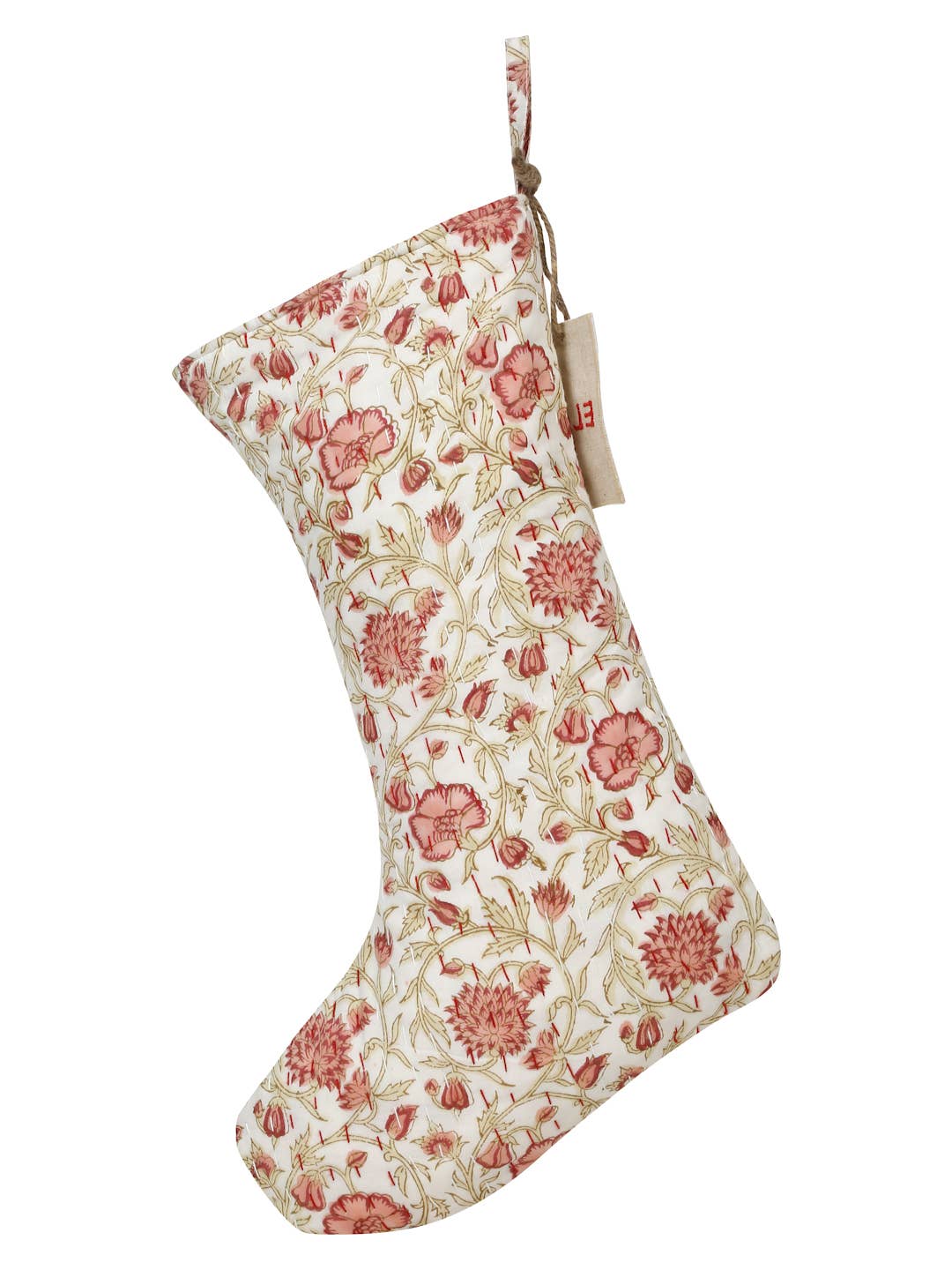 Eyda Homes - Wholesale Holiday Stocking - Kantha Block Print Christmas Stocking | Holiday Decor2