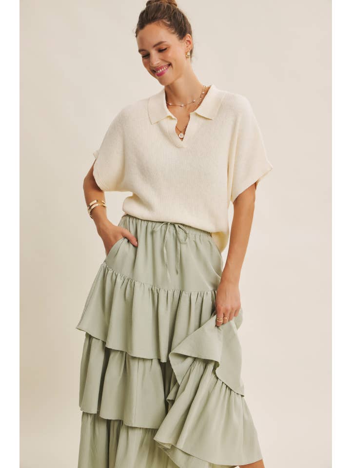 in february - Wholesale Skirt – Women’s - AIRY YEAR-ROUND TIERED RUFFLE MAXI SKIRT WITH POCKETS12