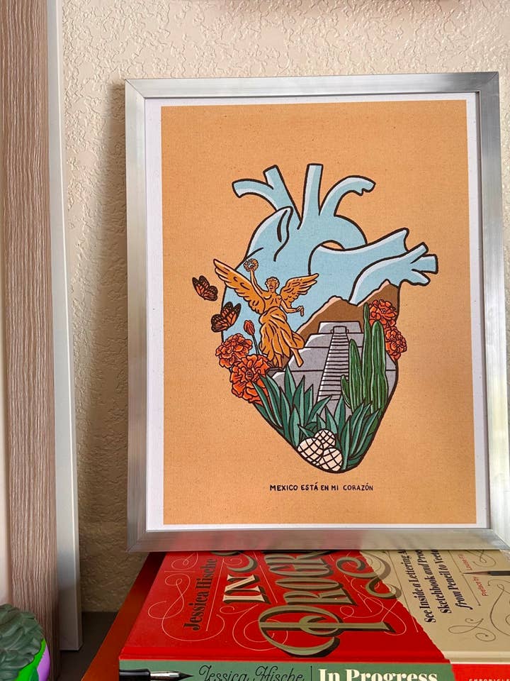 Mexico Esta En Mi Corazon Art Print | 11x14 in for wholesale by YAMZ: World of Color