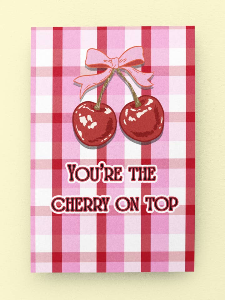 Tarjeta de San Valentín Cherry On Top - 5 x 7 con sobre para venta al por mayor de Golly Gee Press