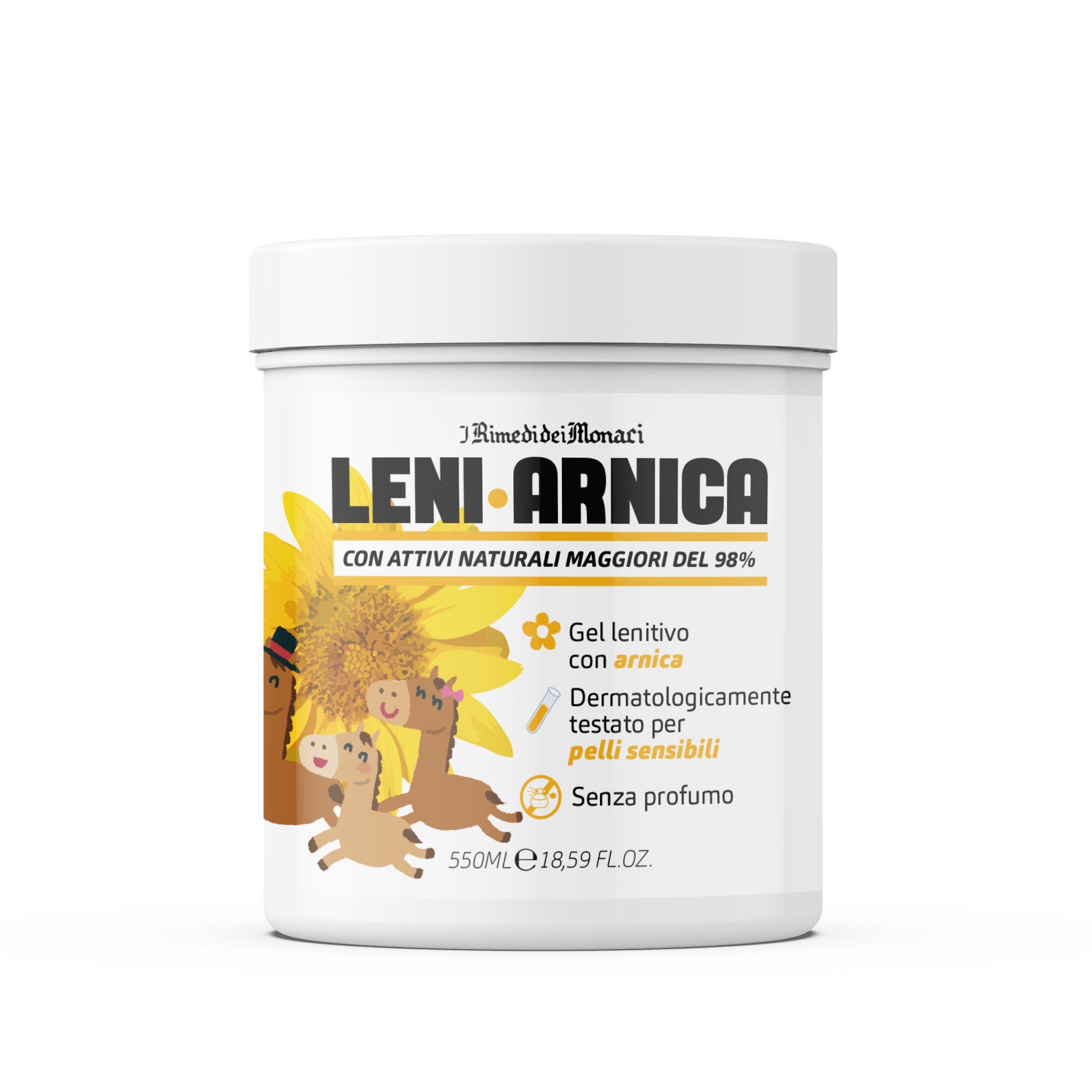 I Rimedi Dei Monaci© - Wholesale Healing Salve/Balm/Cream - Leniarnica Arnica Gel for Sensitive Skin 550ml0