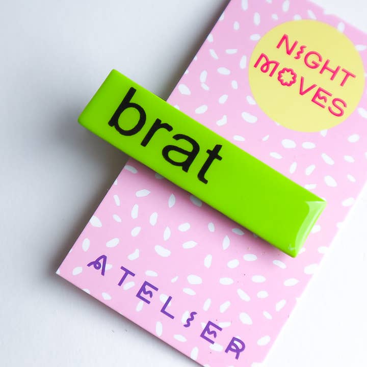 Night Moves Atelier - Wholesale Hair Clip - Women's - Charli XCX Brat Green Polymer Clay Hair Clip4
