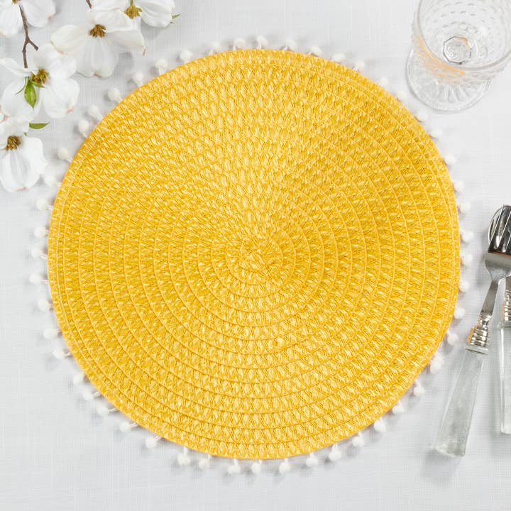 Saro Lifestyle - Wholesale Placemat - Pom Pom Placemat11