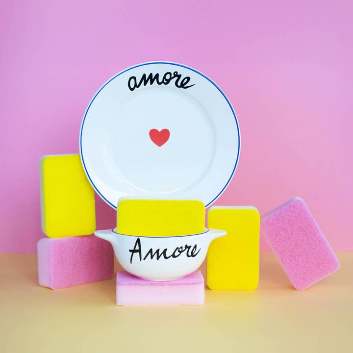 Assiette LA FAMILLE S'ÉCLATE - Amore pour la vente par Pied De Poule