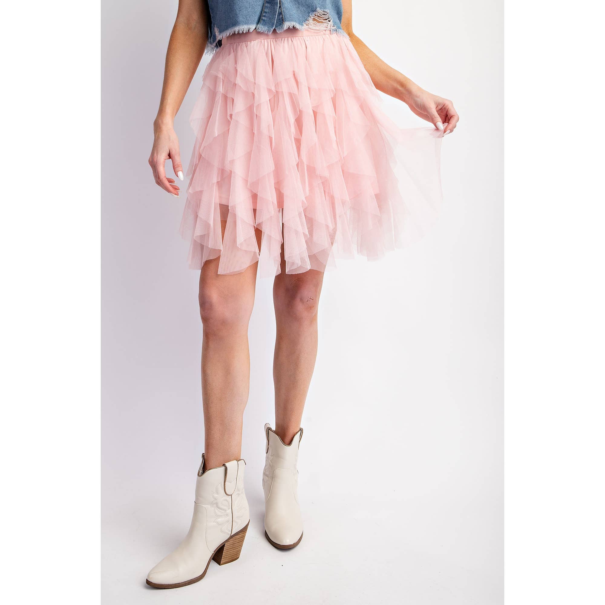 Sweet Generis - Wholesale Skirt - Women's - CASCADING TULLE MESH LAYERED MINI SKIRT5