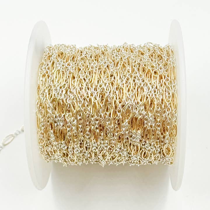 1023SS+GF. Two Tone Oval and Round Links Chain for wholesale by Jewels & Chains