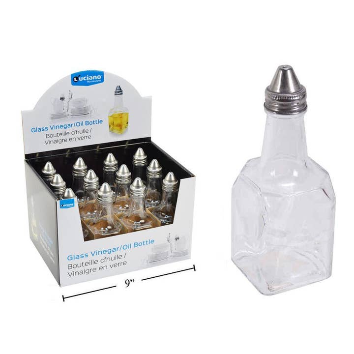 L.Gourmet 6"H Glass Vinegar/Oil Bottle, 12/dsp for wholesale by Luciano Gourmet