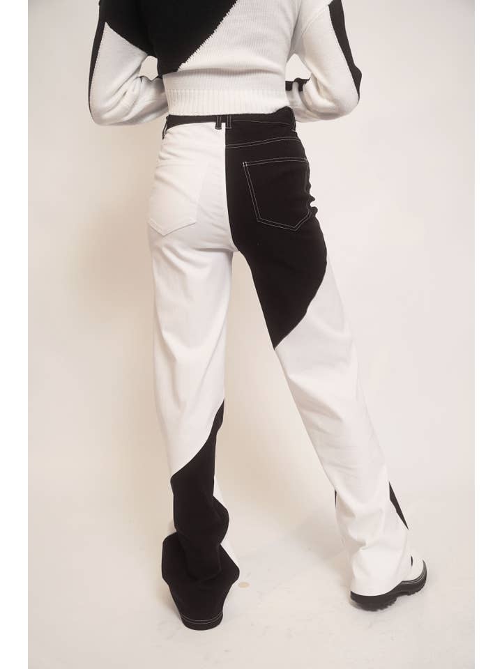 Sweet Rain - Wholesale Pants - Women's - Colorblock Straight Leg Pants