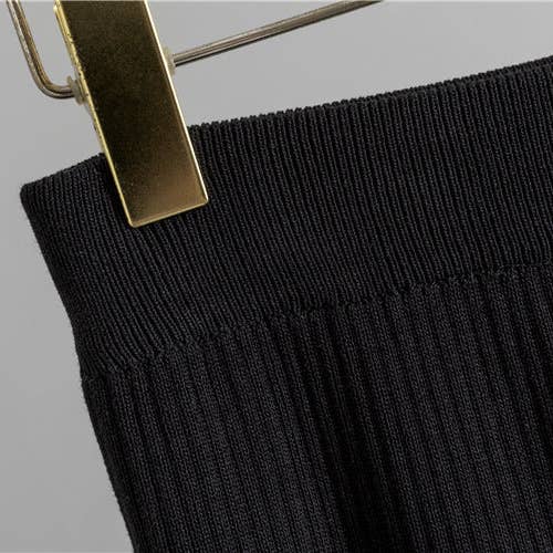 Classic Black Chic Korean TwoPiece Knit Set Cardigan Top for wholesale on Faire16