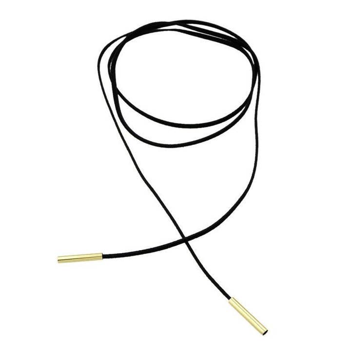 Kate Tuesday Jewelry - Wholesale Choker/Collar - Kate Black Suede + Gold/Silver Choker Wrap Necklace1