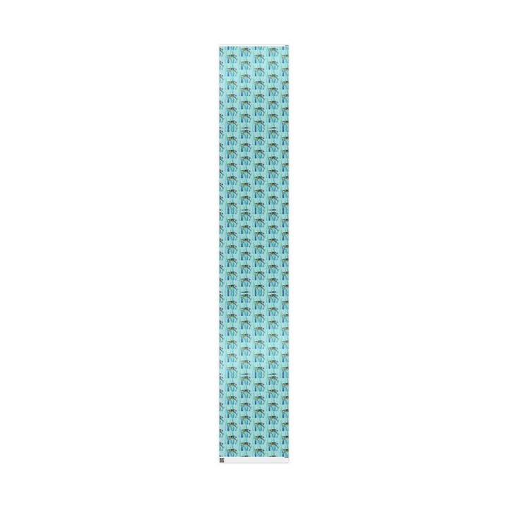 Blue Cava - Wholesale Flat Wrap - Swimming Sea Turtle Wrapping Paper7