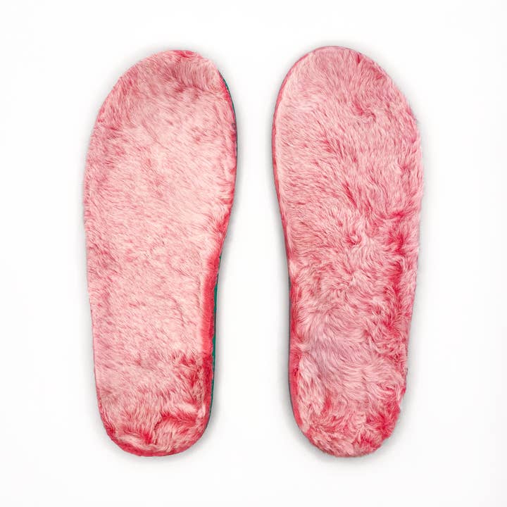 Natural Foam Insoles - Faux Fur - Pink for wholesale by Gumbies