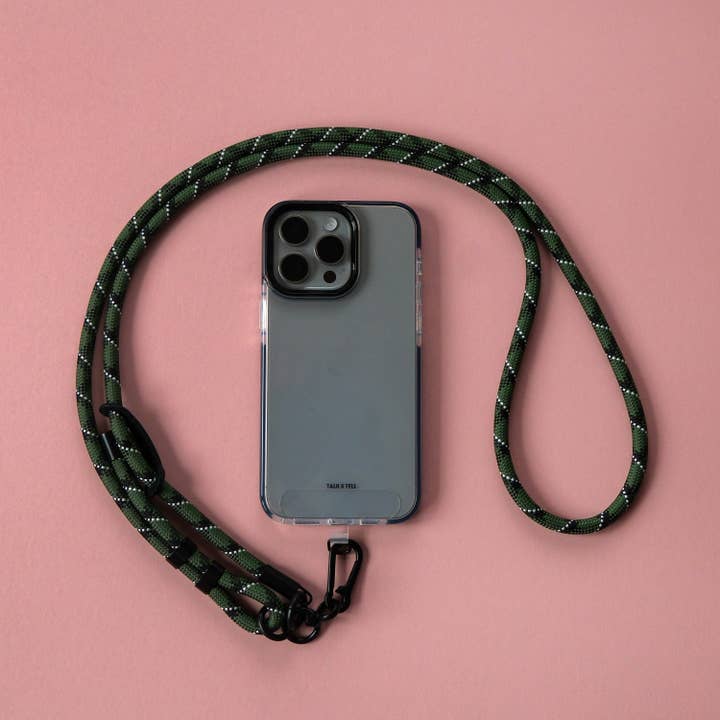 Green Black Crossbody Rope Lanyard Adjustable Phone Strap for wholesale by Talk and Tell
