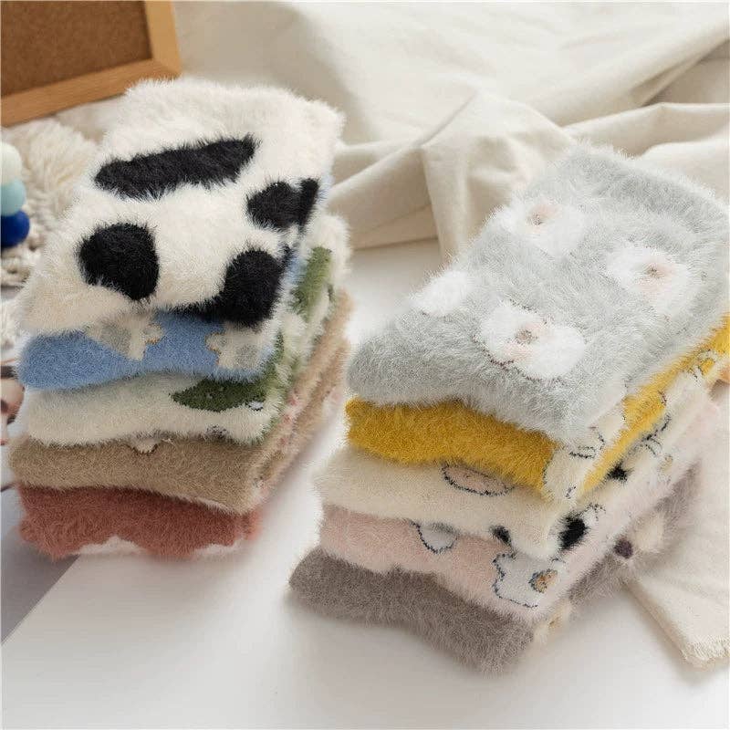 Gohobi （We cover U.S. import duties） - Vente Chaussettes – femme - Chaussettes en polaire Gohobi avec animaux mignons11
