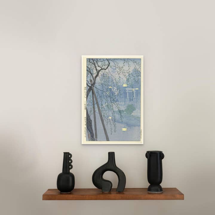 Shinobazu Pond Ukiyo-e vægkunst af Shiro Kasamatsu for engroshandel hos Vintage Wall Graphics