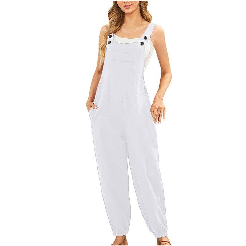 FurDecoration – wholesale Jumpsuit – Women's – Casual Solid Color Cuffed Jumpsuit Pants8