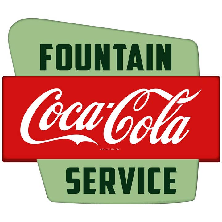 Coca-Cola Fountain Service Googie Wall Decal for wholesale by RetroPlanet